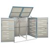 vidaXL Πλαίσιο Κάδων Απορρ. Διπλό με Ρόδες 138x77,5x112,5 εκ Αν. Ατσα.