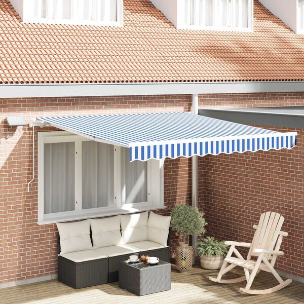 vidaXL Σκηνίτσα Αναδιπλούμενη with Μπλε και λευκό 3.5 x 2.5 m
