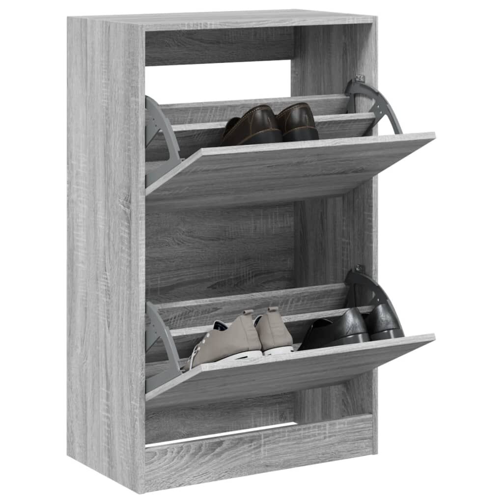 vidaXL Παπουτσοθήκη Γκρι Sonoma 60x34x96,5 εκ. από Επεξεργ. Ξύλο