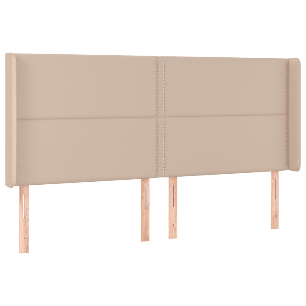 vidaXL Κρεβάτι Boxspring Στρώμα&LED Καπουτσίνο 180x200 εκ. Συνθ. Δέρμα