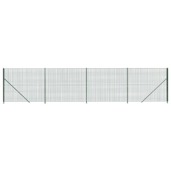 vidaXL Συρματόπλεγμα Περίφραξης Πράσινο 1,6x10 μ. με Βάσεις Φλάντζα