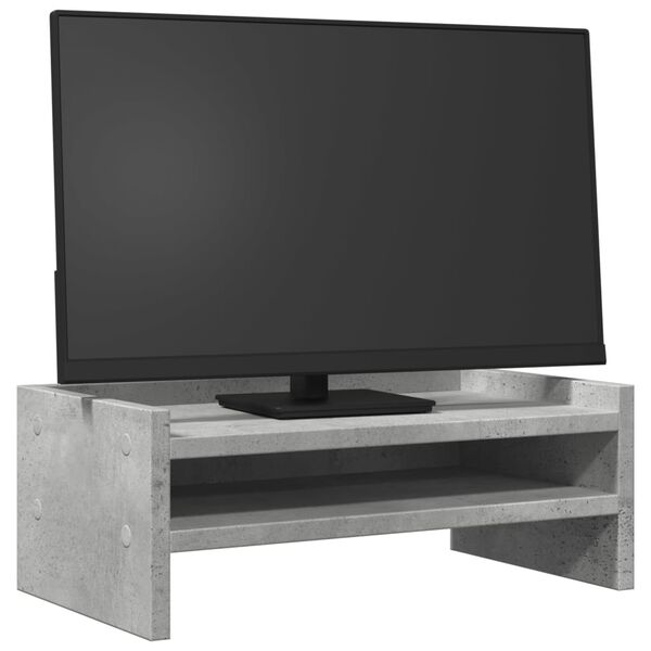 vidaXL Βάση Οθονών Γκρι του Σκυροδέματος 42x24x16 εκ. από Επεξ. Ξύλο