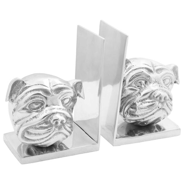 vidaXL Βιβλιοστάτες 2 pcs Ασημί 8 x 12 x 16.5 εκ. Αλουμίνιο