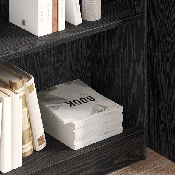 vidaXL Βιβλιοθήκη Μαύρη δρυς 80 x 24 x 76 εκ Επεξεργασμένο ξύλο