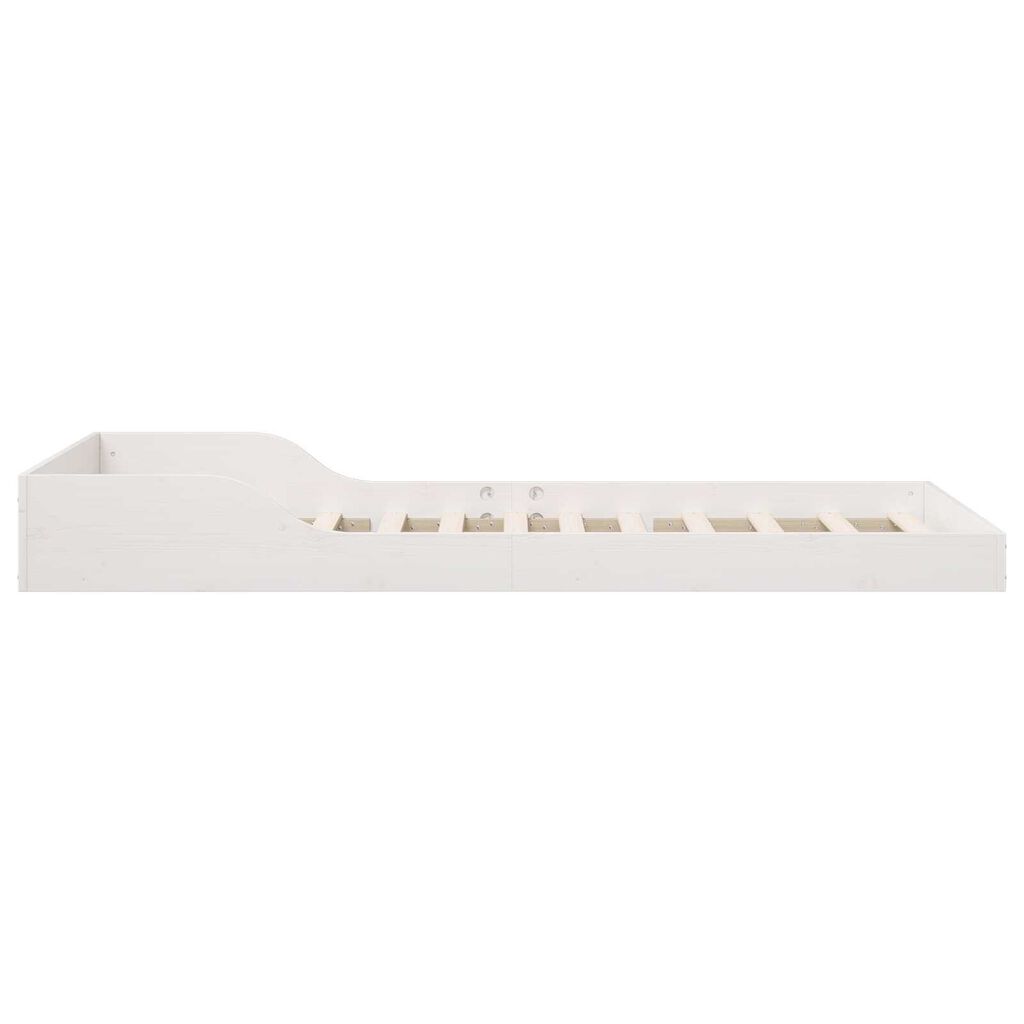 vidaXL Σκελετός Κρεβατιού Λευκό 75 x 190 cm Μασίφ ξύλο πεύκου