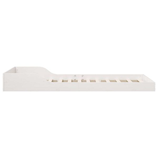 vidaXL Σκελετός Κρεβατιού Λευκό 75 x 190 cm Μασίφ ξύλο πεύκου
