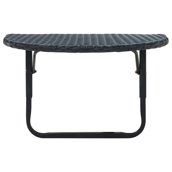 vidaXL Τραπέζι Μπαλκονιού Μαύρο 60 x 60 x 32 εκ. από Συνθετικό Ρατάν