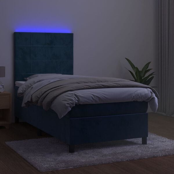 vidaXL &Kappa;&rho;&epsilon;&beta;ά&tau;&iota; Boxspring &mu;&epsilon; &Sigma;&tau;&rho;ώ&mu;&alpha; & LED &Sigma;&kappa;. &Mu;&pi;&lambda;&epsilon; 80x200 &epsilon;&kappa;. &Beta;&epsilon;&lambda;&omicron;ύ&delta;&iota;&nu;&omicron;