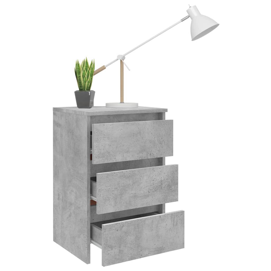 vidaXL Κομοδίνο Γκρι Σκυροδέματος 40 x 35 x 62,5 εκ. από Επεξ. Ξύλο