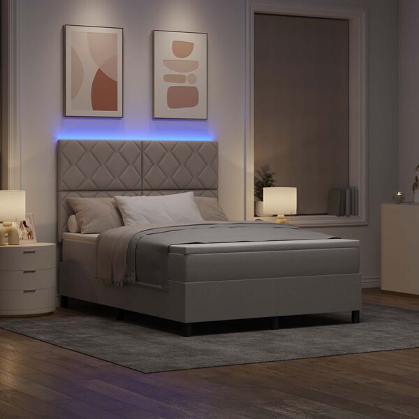 vidaXL &Kappa;&rho;&epsilon;&beta;ά&tau;&iota; &mu;&epsilon; &epsilon;&lambda;&alpha;&tau;ή&rho;&iota;&alpha; &mu;&epsilon; &sigma;&tau;&rho;ώ&mu;&alpha; &mu;&epsilon; led Taupe 160 x 200 cm ύ&phi;&alpha;&sigma;&mu;&alpha;