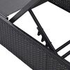 vidaXL Ξαπλώστρα με μαξιλάρι Μαύρο 60 x 200 x 27εκ συνθετικό ρατάν