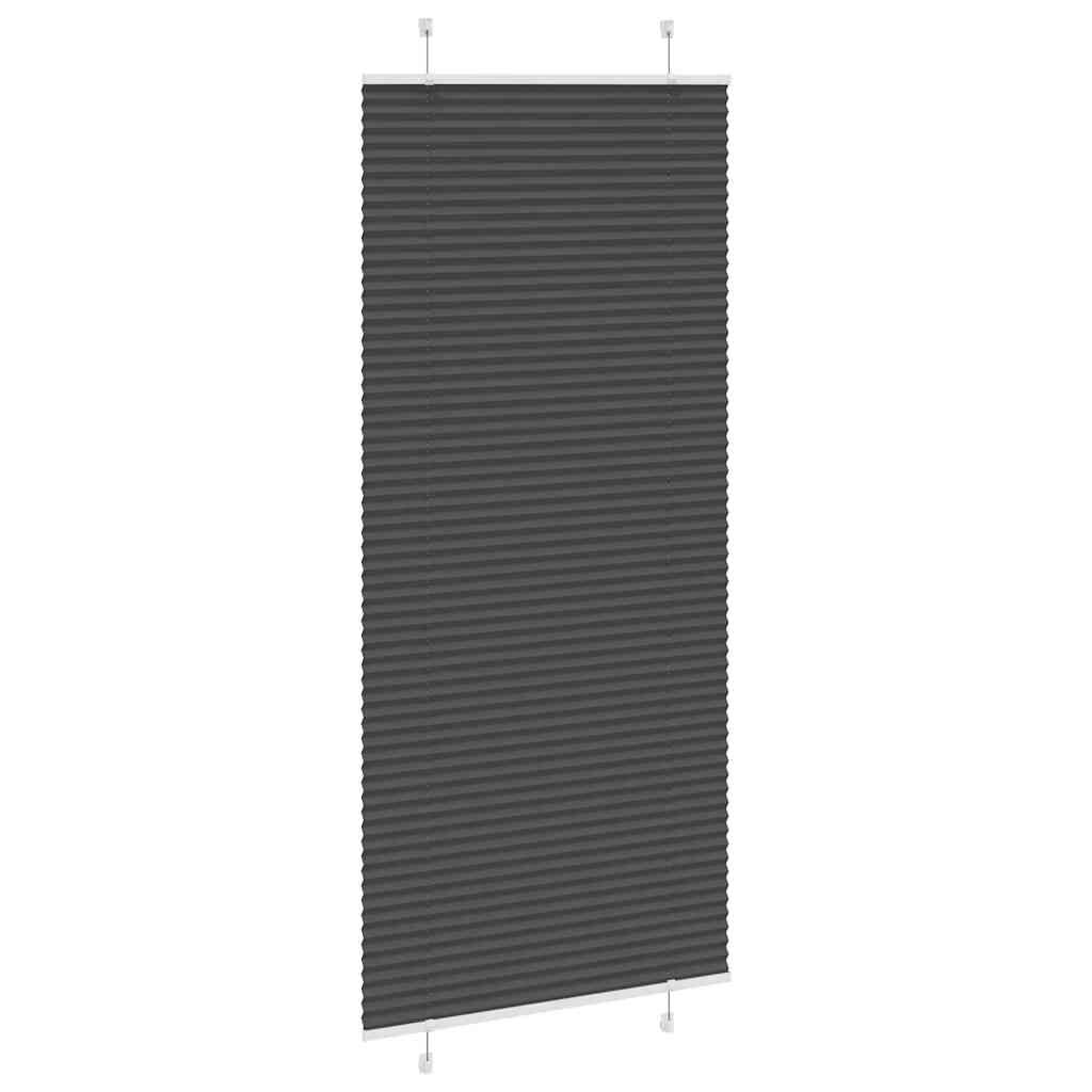 vidaXL Πλισέ περσίδα Μαύρο 95x200 cm Πλάτος υφάσματος 94,4 cm