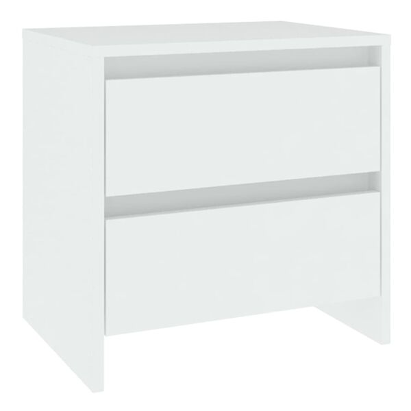 vidaXL Κομοδίνα 2 τεμ. Λευκά 45 x 34,5 x 44,5 εκ. από Επεξ. Ξύλο
