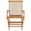 vidaXL Καρέκλες Κήπου 8 τεμ. Μασίφ Ξύλο Teak με Φωτ. Πράσινα Μαξιλάρια