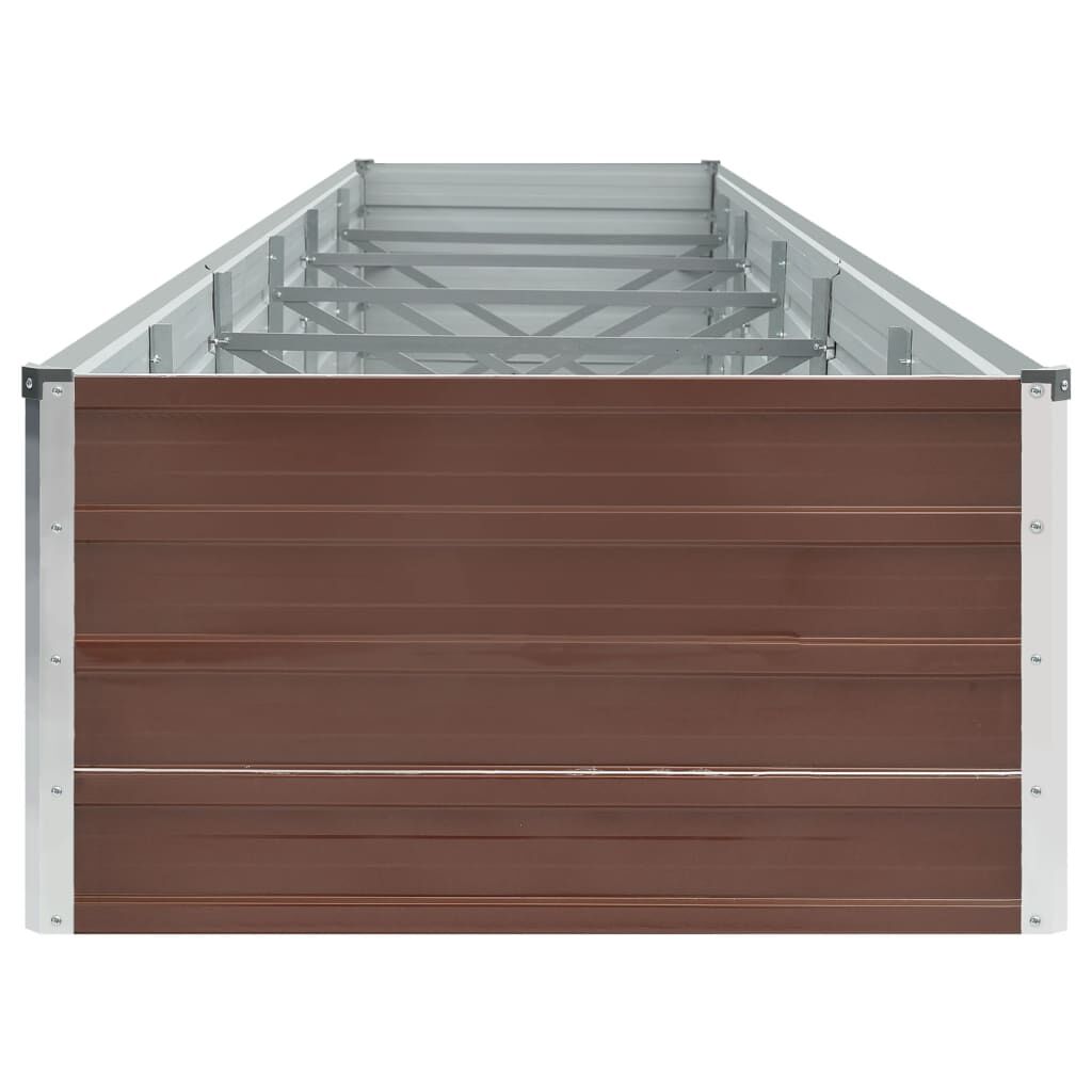 vidaXL Ζαρντινιέρα Υπερυψωμένη Καφέ 480x80x45 εκ. Γαλβαν. Χάλυβας