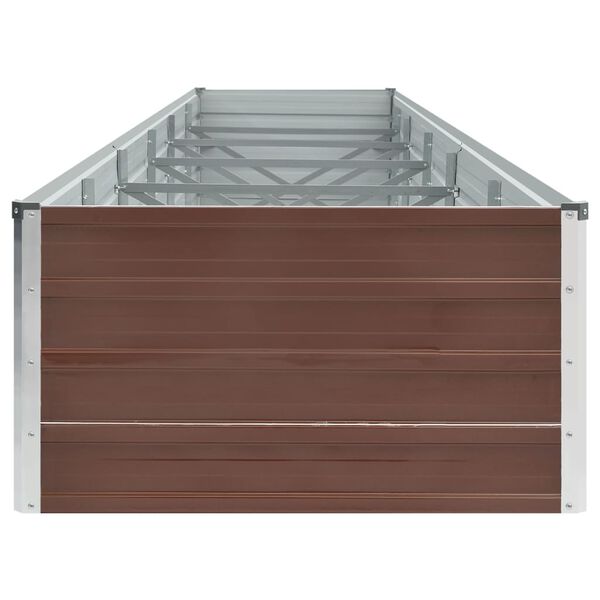 vidaXL Ζαρντινιέρα Υπερυψωμένη Καφέ 480x80x45 εκ. Γαλβαν. Χάλυβας