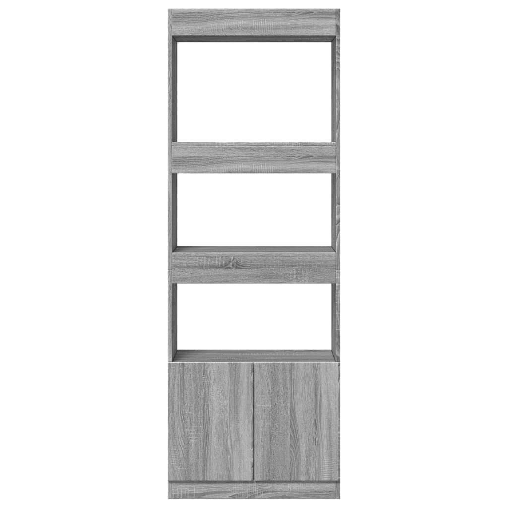 vidaXL Ντουλάπι Γκρι Sonoma 63x33x180 εκ. από Επεξεργασμένο Ξύλο