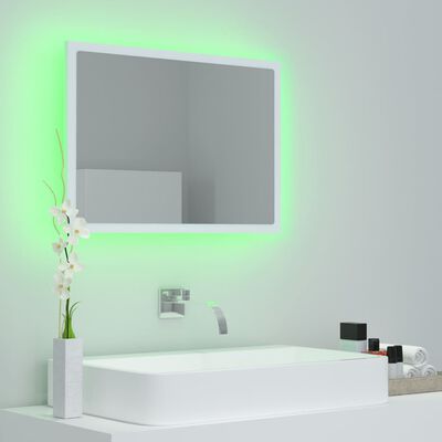 vidaXL Καθρέφτης Μπάνιου με LED Λευκός 60 x 8,5 x 37 εκ. Ακρυλικός