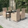 vidaXL Σετ Τραπεζαρίας Κήπου 5 Τεμαχίων Μπεζ με Μαξιλάρια