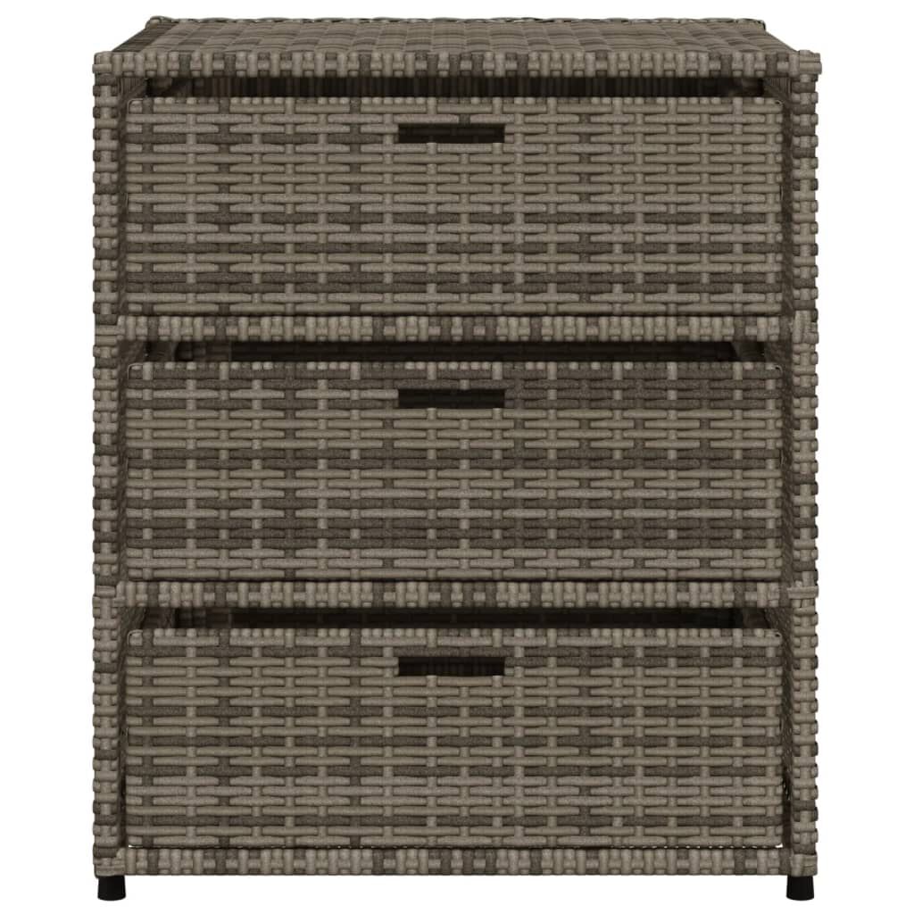 vidaXL Ντουλάπι Αποθήκευσης Κήπου Γκρι 55x59x69 εκ. Συνθετικό Ρατάν