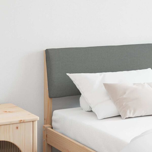 vidaXL Ταπετσαρισμένο κεφαλάρι Σκούρο Γκρι 180 cm Στερεά ξυλεία πεύκου