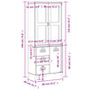 vidaXL Ντουλάπι Ψηλό VIKEN Μαύρος 80x40x190 εκ. από Μασίφ Ξύλο Πεύκου