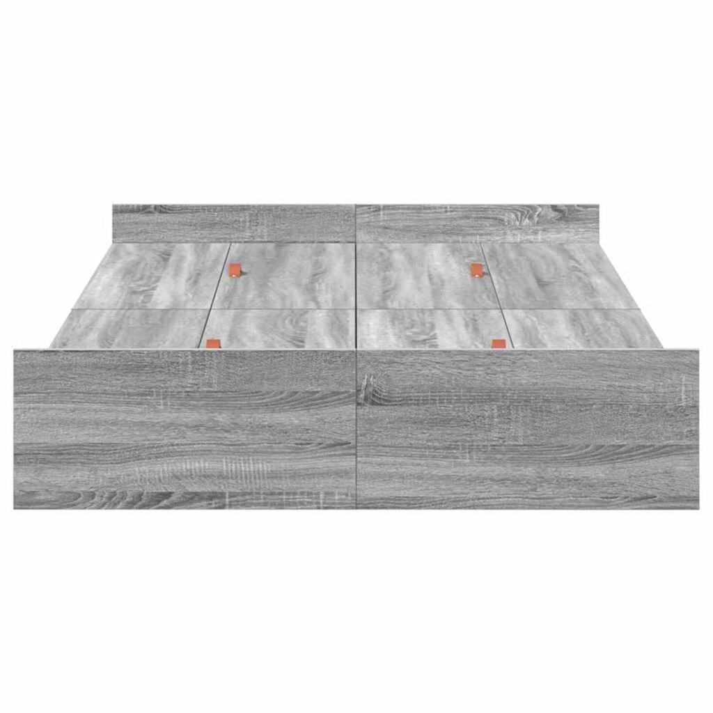 vidaXL Κρεβάτι με αποθηκευτικό χώρο Γκρι sonoma 120 x 190 cm