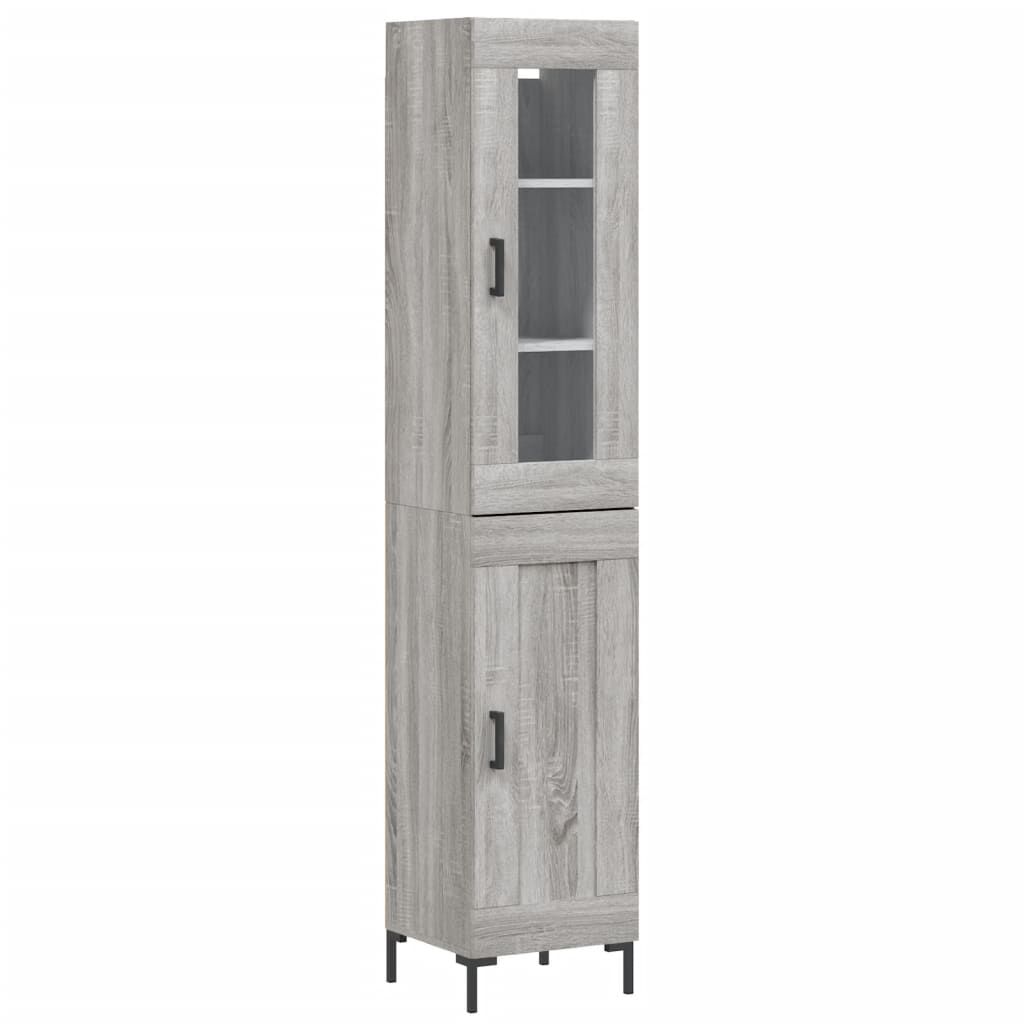 vidaXL Μπουφές Sonoma Γκρι 34,5 x 34 x 180 εκ. από Επεξεργασμένο Ξύλο