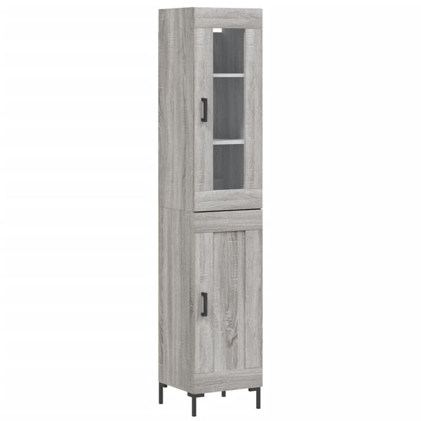 vidaXL Μπουφές Sonoma Γκρι 34,5 x 34 x 180 εκ. από Επεξεργασμένο Ξύλο