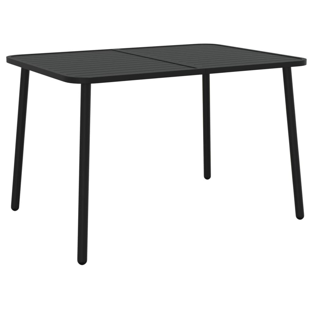 vidaXL Τραπέζι Κήπου Ανθρακί 110x80x71 εκ. Ατσάλινο