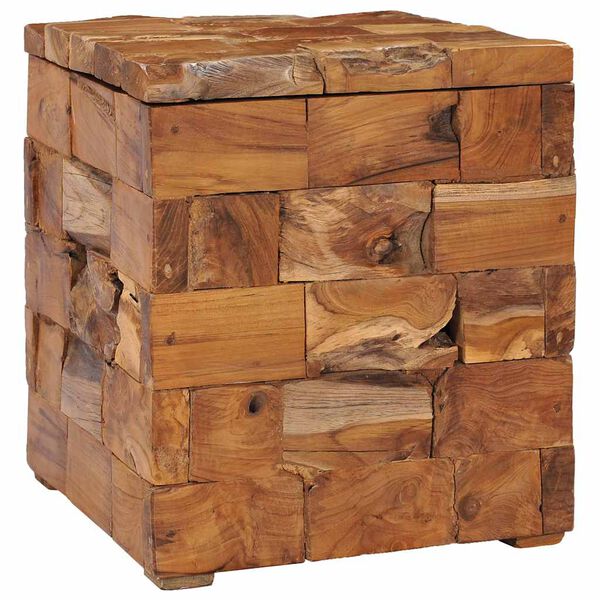 vidaXL Σκαμπό Αποθήκευσης από Μασίφ Ξύλο Teak