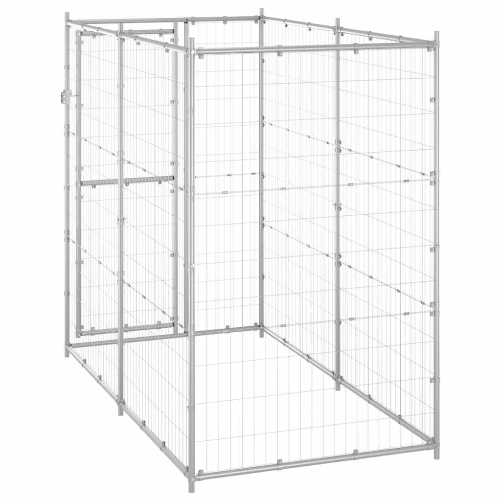 vidaXL Κλουβί Σκύλου Εξ. Χώρου Γαλβαν. Χάλυβας 110 x 220 x 180 εκ.