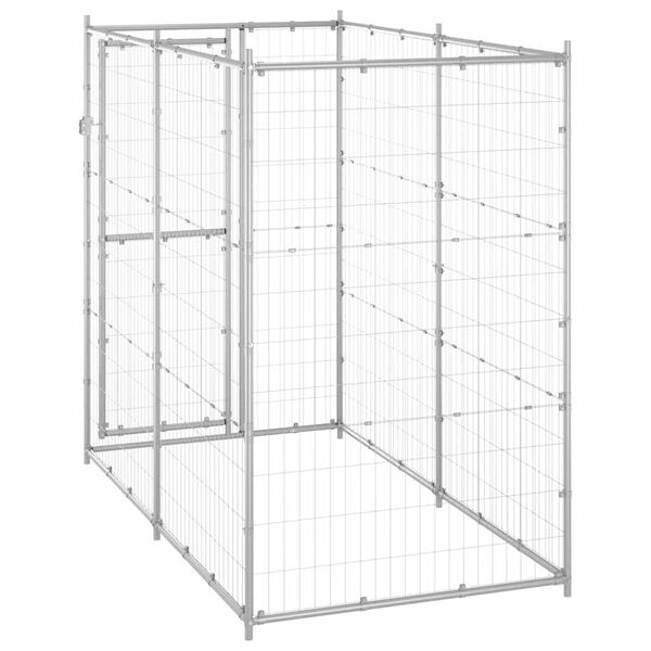 vidaXL Κλουβί Σκύλου Εξ. Χώρου Γαλβαν. Χάλυβας 110 x 220 x 180 εκ.