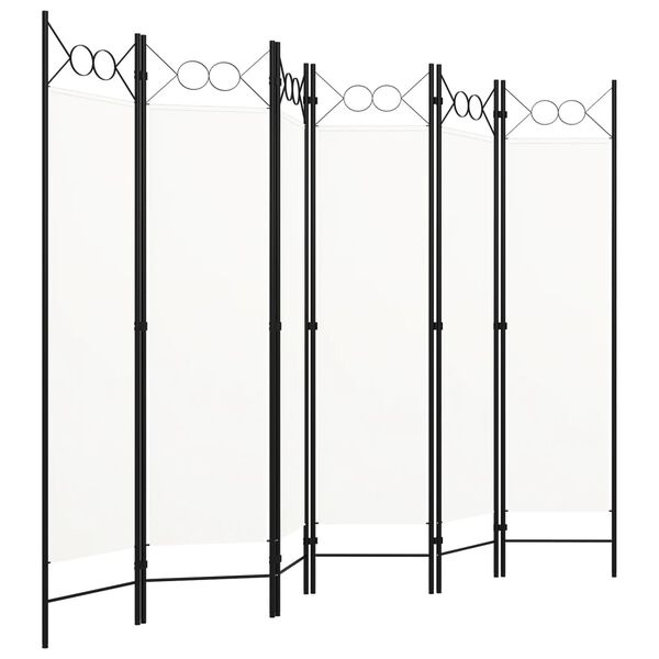 vidaXL Διαχωριστικό Δωματίου με 6 Πάνελ Λευκό 240 x 180 εκ.
