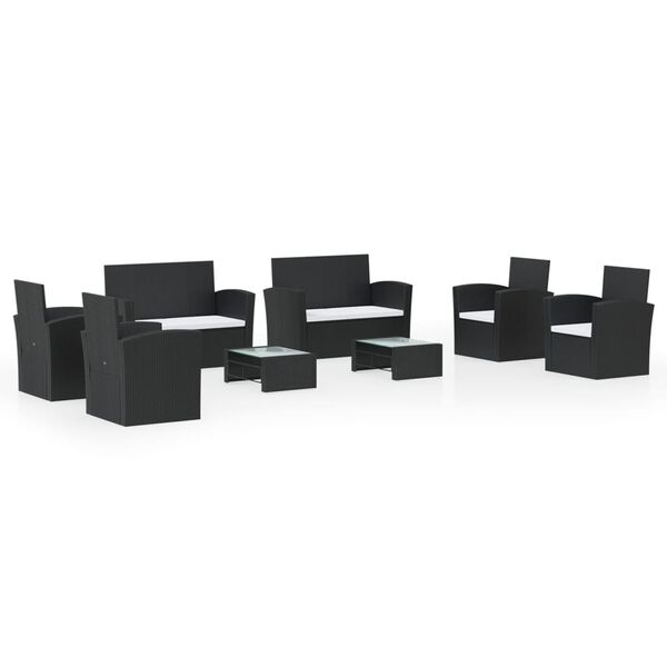 vidaXL &Sigma;&alpha;&lambda;ό&nu;&iota; &Kappa;ή&pi;&omicron;&upsilon; 8 &Tau;&epsilon;&mu;&alpha;&chi;ί&omega;&nu; &Mu;&alpha;ύ&rho;&omicron; &alpha;&pi;ό &Sigma;&upsilon;&nu;&theta;&epsilon;&tau;&iota;&kappa;ό &Rho;&alpha;&tau;ά&nu; &mu;&epsilon; &Mu;&alpha;&xi;&iota;&lambda;ά&rho;&iota;&alpha;