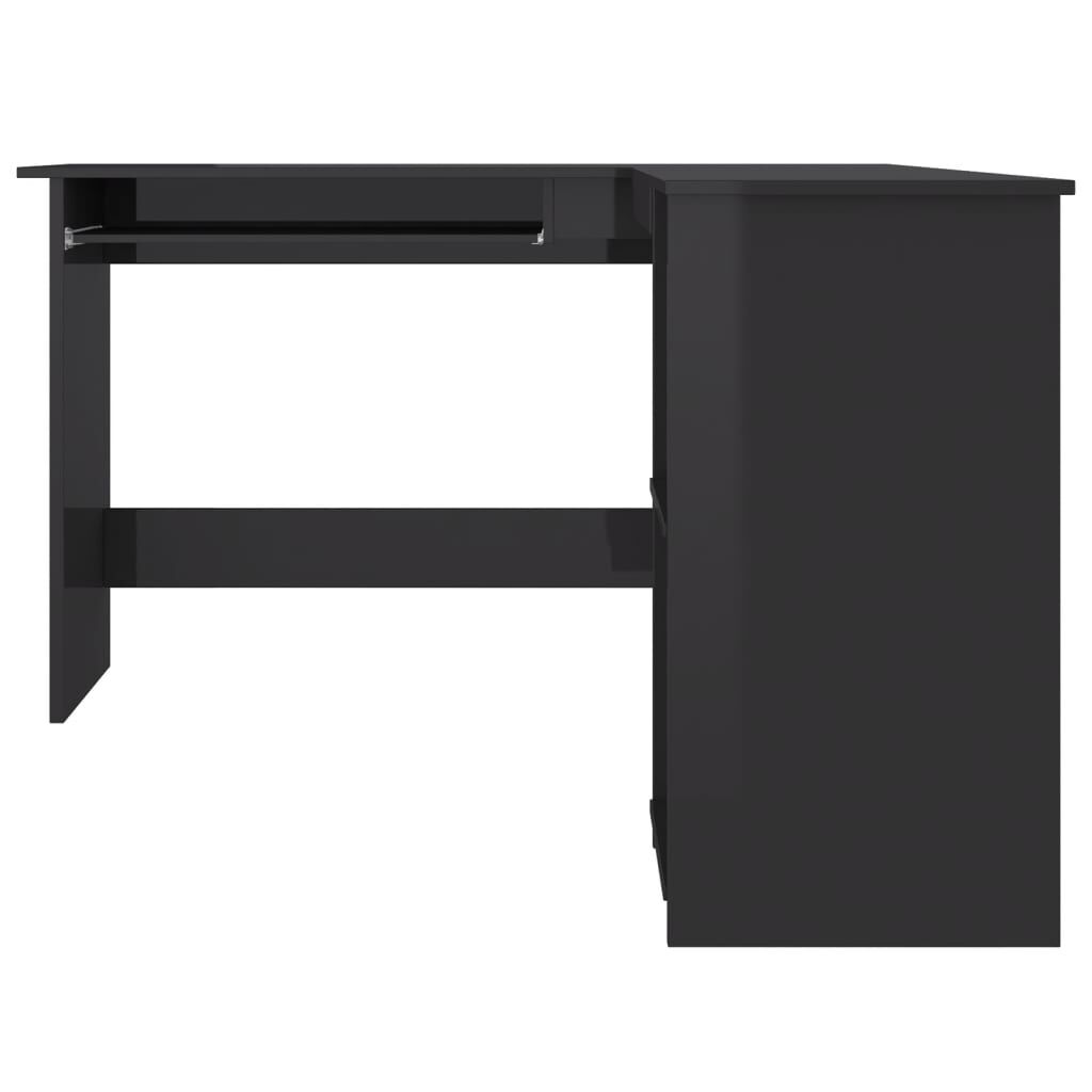 vidaXL Γραφείο Γωνιακό Γυαλιστερό Μαύρο 120 x 140 x 75 εκ. Μοριοσανίδα