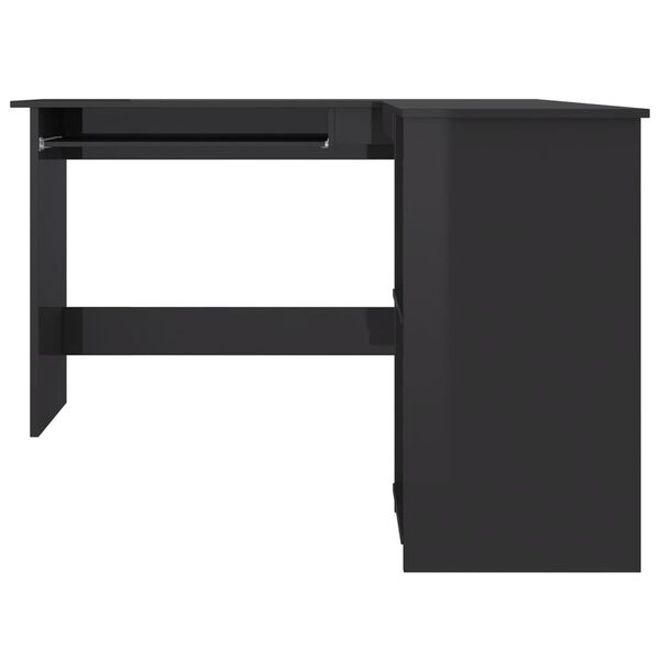 vidaXL Γραφείο Γωνιακό Γυαλιστερό Μαύρο 120 x 140 x 75 εκ. Μοριοσανίδα