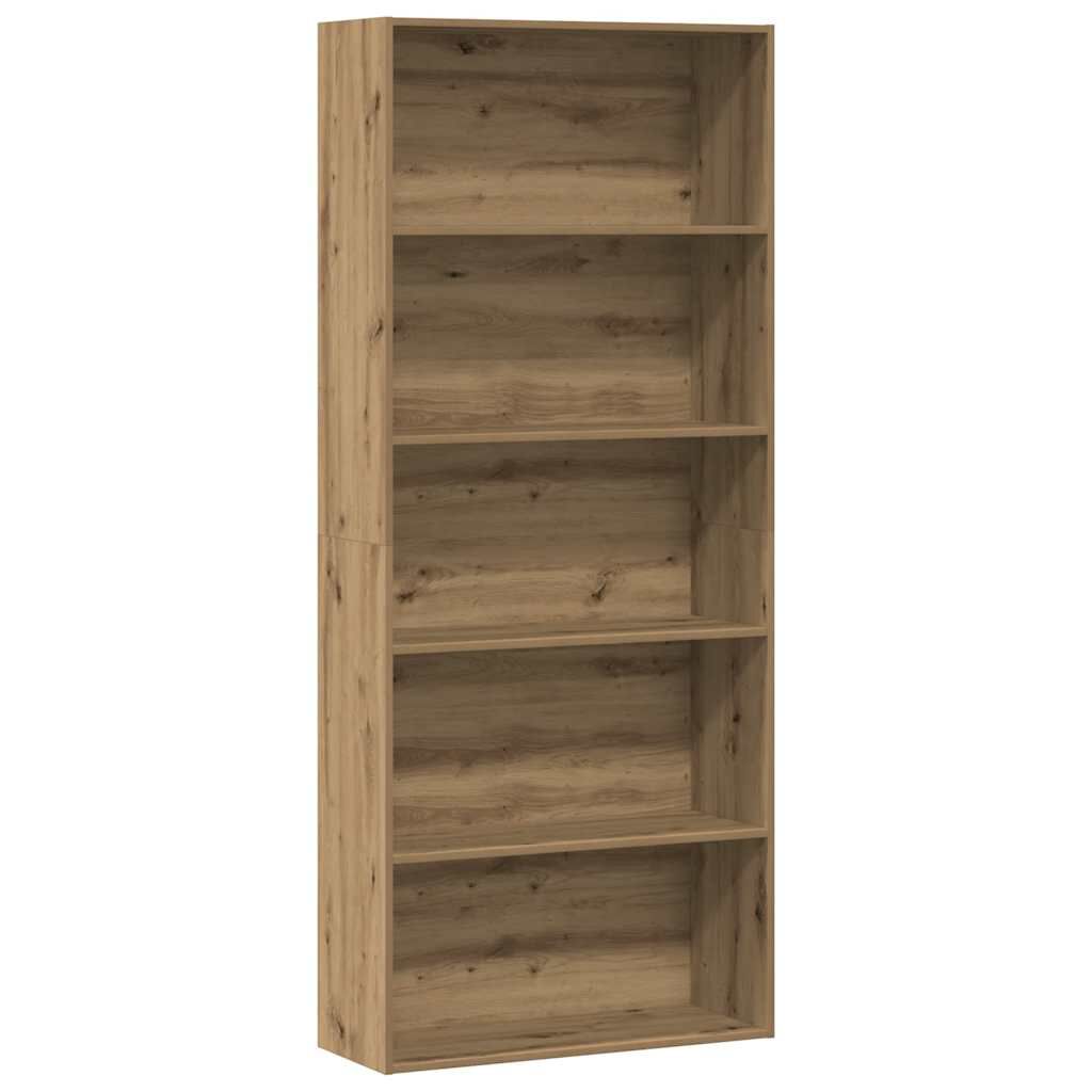 vidaXL Βιβλιοθήκη Αρτισιανή Δρυς 80x30x189 εκ. από Επεξ. Ξύλο