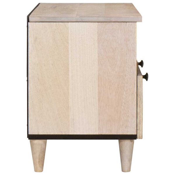 vidaXL Ντουλάπι TV με συρτάρι Λευκό 70 x 33 x 46 εκ Μασίφ ξύλο μάνγκο
