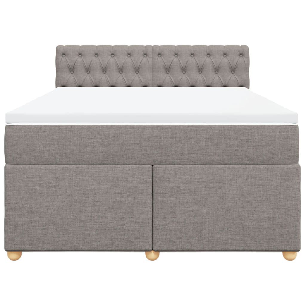 vidaXL Κρεβάτι Boxspring με Στρώμα Taupe 140x200 εκ. Υφασμάτινο