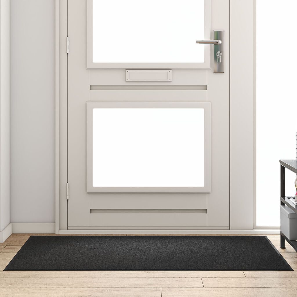 vidaXL Μαύρο Ορθογώνιο Πατάκι Πόρτας 90x150 εκ