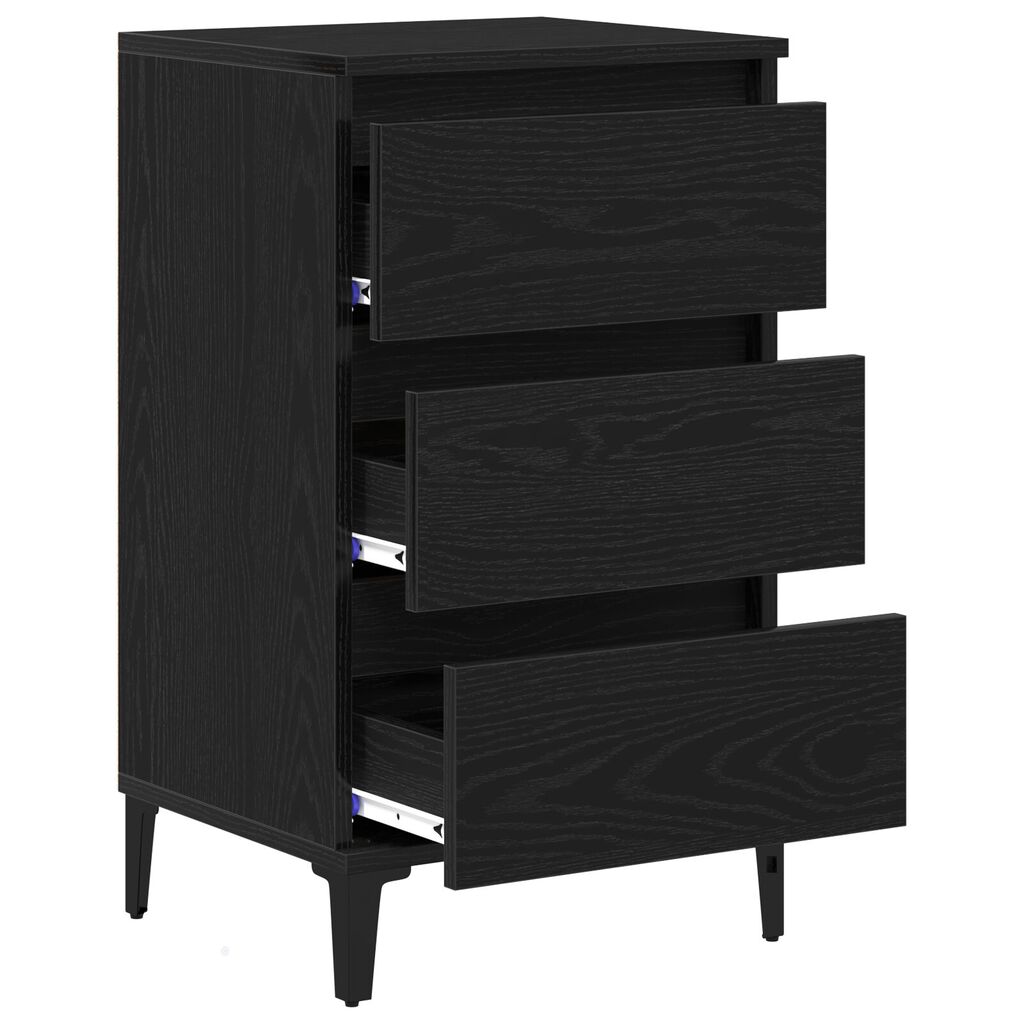 vidaXL Κομοδίνο Μαύρη Δρυς 40x35x70 εκ. Επεξεργασμένο ξύλο