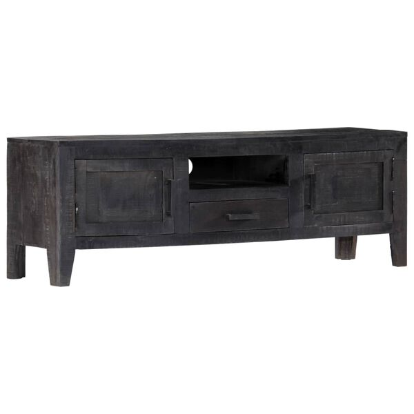 vidaXL Έπιπλο Τηλεόρασης Μαύρο 118 x 30 x 40 εκ. από Μασίφ Ξύλο Μάνγκο