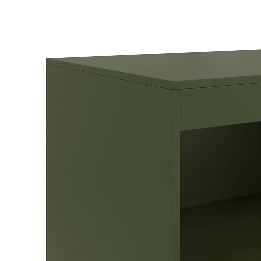 vidaXL Ντουλάπι Πράσινο Λαδί 67x39x107 εκ. από Ατσάλι