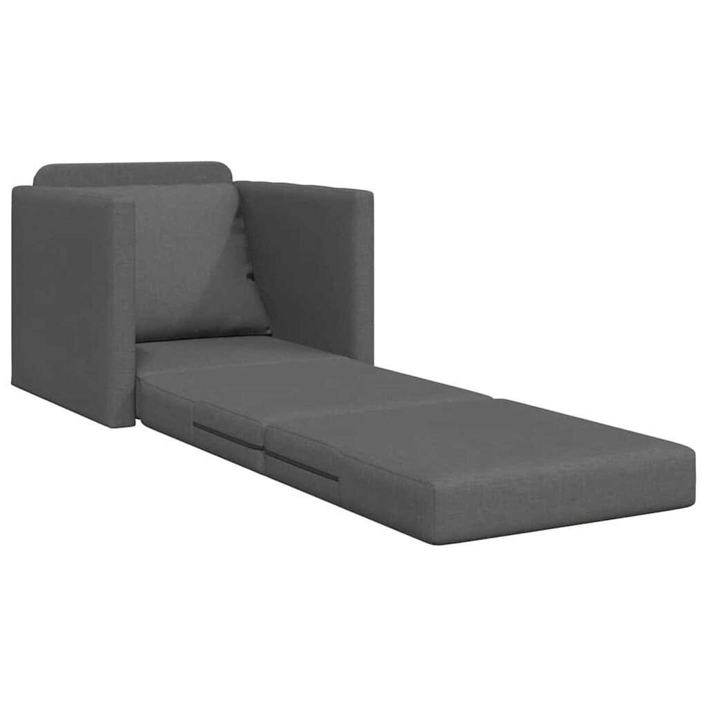 vidaXL Καναπές-Κρεβάτι Δαπέδου 2 σε 1 Σκ. Γκρι 112x174x55 εκ. Ύφασμα