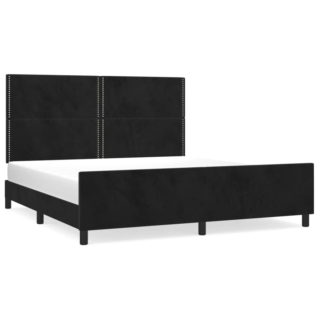 vidaXL Σκελετός Κρεβατιού Χωρίς Στρώμα Μαύρο 160x200 εκ. Βελούδινο