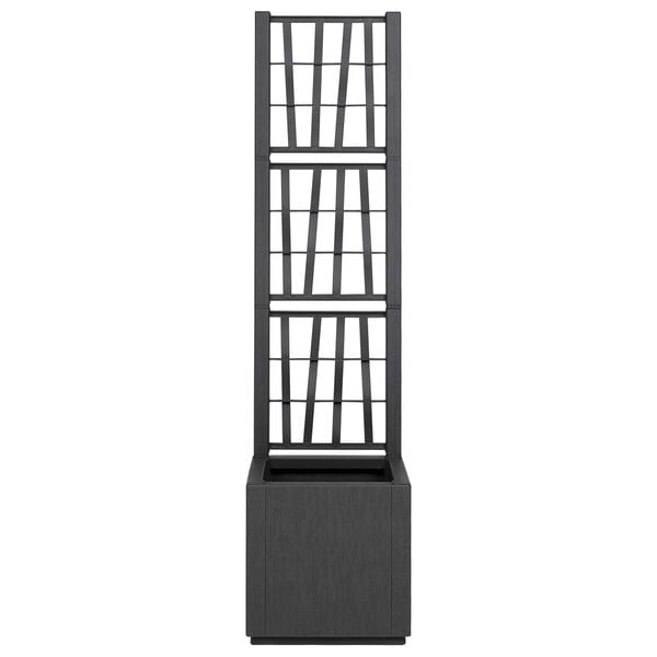 vidaXL Σκούρα Γκρι Γλάστρα Κήπου με Πλέγμα - 36x36x140 εκ