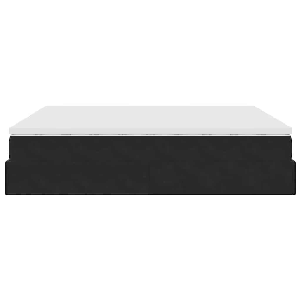 vidaXL Οθωμανικό κρεβάτι με στρώματα Μαύρο 160x200cm Velvet