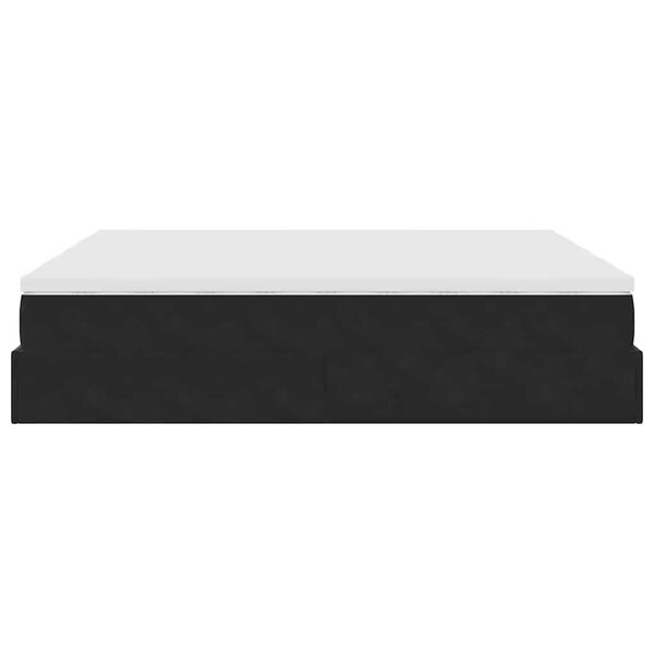 vidaXL Οθωμανικό κρεβάτι με στρώματα Μαύρο 160x200cm Velvet