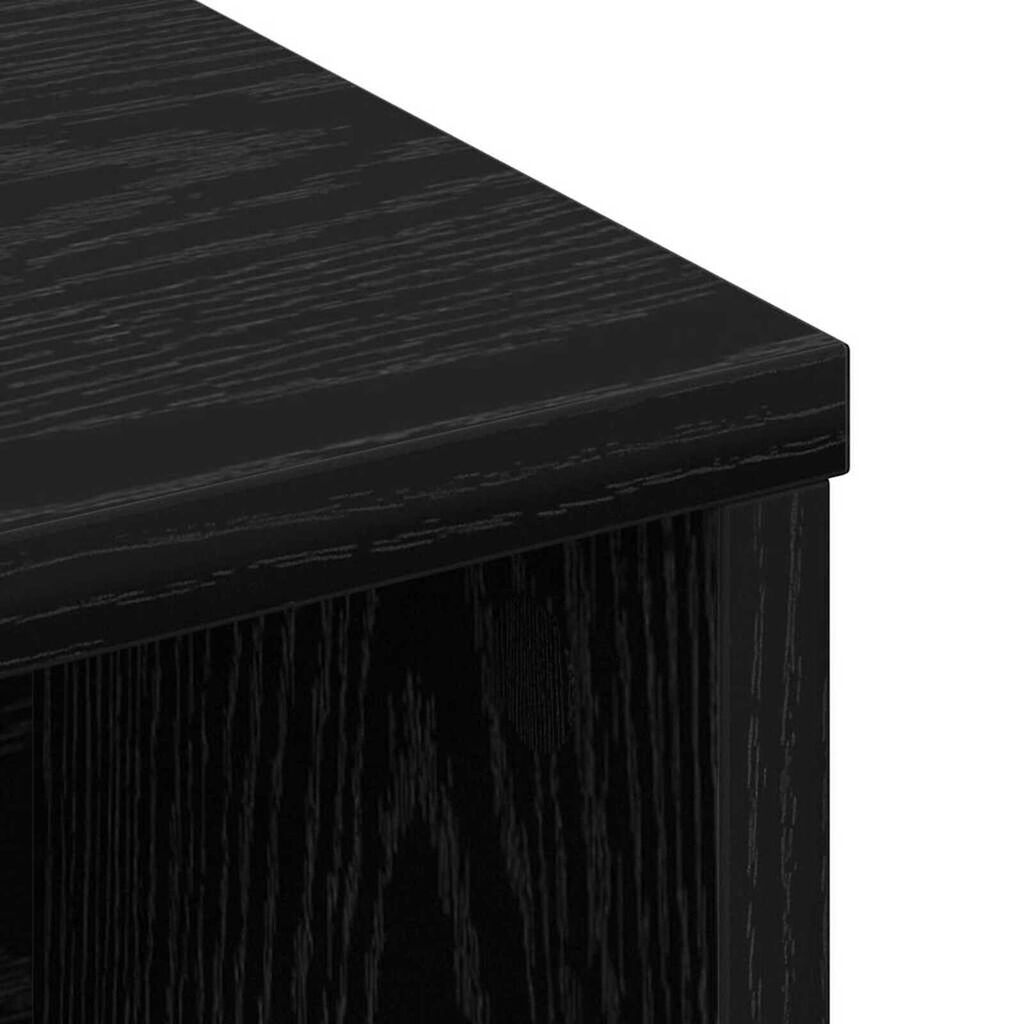 vidaXL Κρεβάτι με Κεφαλάρι με ράφι Μαύρη δρυς 220 x 19 x 101.5 εκ